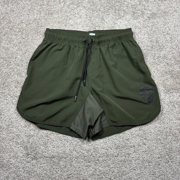 Gymreapers Other - Gymreapers Mens Medium Training Shorts Olive Green Skull Logo Inseam 6 Inch